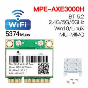 Mini PCI-E WiFi Card AC1200 AX3000 AXE3000 Wifi 6 6E Bluetooth Adapter for PC - Picture 1 of 18
