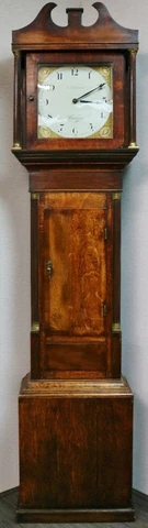 Antique English 19thC 30 Hour Bell Striking Mahogany Grandfather Longcase Clock Cover