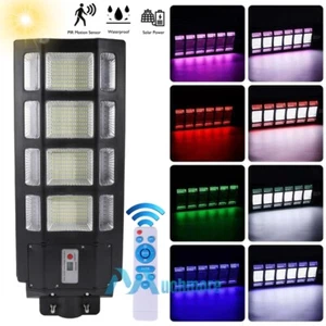 90000000LM Commercial LED Solar Street Light RGB Color Changing PIR Sensor+Timer - Picture 1 of 18