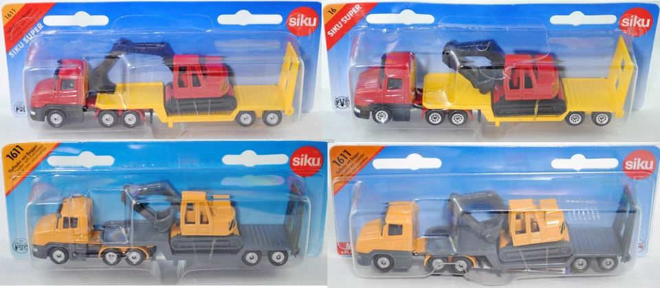 Siku Super 1611 Scania CT14 (Typ Serie 4) Tieflader mit Bagger - Bild 1 von 1