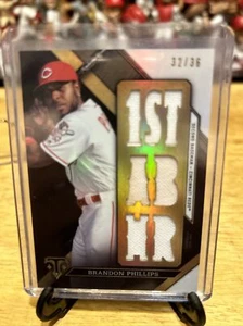 BRANDON PHILLIPS 2016 TOPPS TRIPLE THREADS TRI-SWATCH CARD 32/35 Reds - Picture 1 of 2