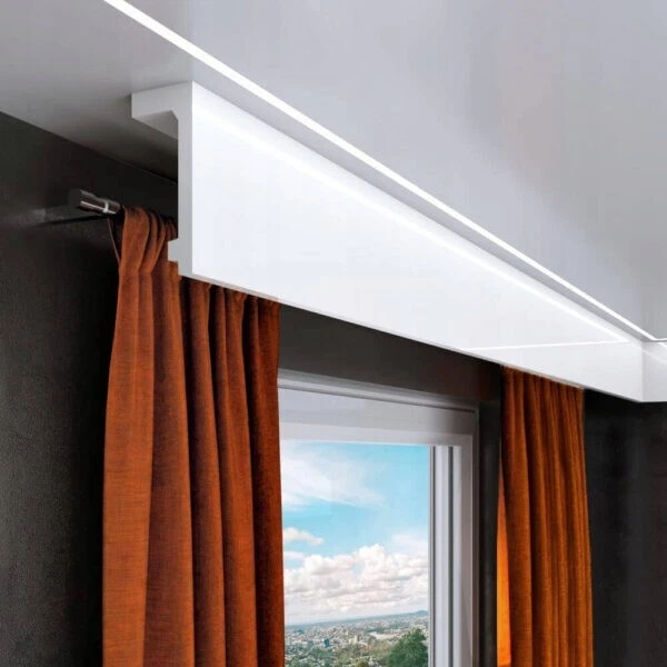 Gardinenblende Blende Gardinenschie Weiß 12x3,4 cm MK-12 Modern Wasserfest 100cm - Bild 1 von 4