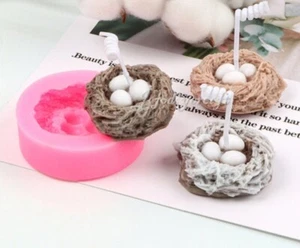2 Pieces 3 Eggs In A Bird's Nest Resin Molds - Picture 1 of 3
