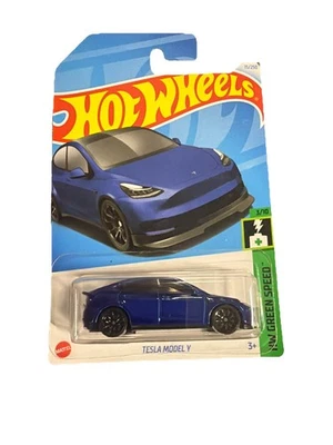 Hot Wheels Blue Tesla Model Y 2021 15/250 HW verde velocidad 3/10 Foto 1 de 4