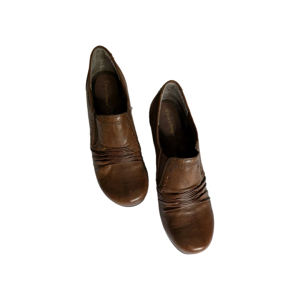 Zapatos para mujer con trampas desnudas de cuero marrón talla 8,5 Foto 1 de 4