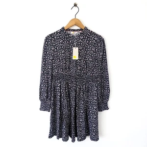 Boden Petite Smocked Jersey Cotton Shirt Dress Ditsy Floral Green Size 12 NEW - Picture 1 of 7
