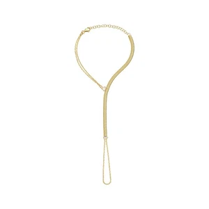 Bracciale Vermeil Oro 18K Anello Catena a Mano, Bracciale Dito Regolabile, Delicato... - Foto 1 di 7