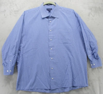 Damon Button Up Shirt Men's 2XL Blue White Checkered Plaid Cotton Blend - Image 1 of 4