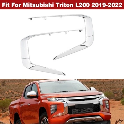 4x Front Bumper Chrome Molding Trim Cover For Mitsubishi Triton L200 2019-2022  - Image 1 of 4