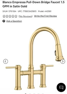 Blanco Empressa Bridge Pulldown Solid Brass Faucet - Picture 1 of 5