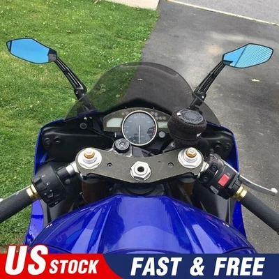 For Suzuki GSXR 600 750 1000 Hayabusa 1300 Motorcycle Black Rear View Mirrors US - Image 1 of 4