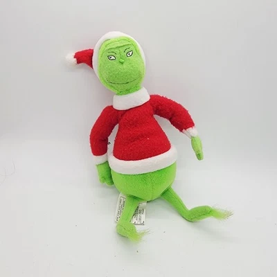 Dr Seuss Grinch in Santa Hat and Coat Outfit 9" Plush 1998 Hallmark Tags Vintage - Image 1 of 4