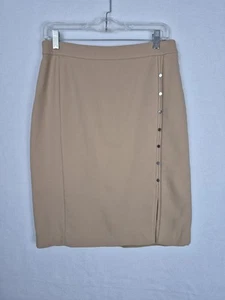 Gonna donna Hugo Boss VELAIAH taglia 8 lana a matita beige taglia 8 carriera aziendale - Foto 1 di 10