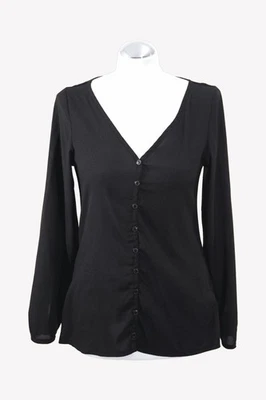 French Connection Damen Oberteil Gr. 36 (S) Schwarz Bluse Blouse Top Langarm - Bild 1 von 4