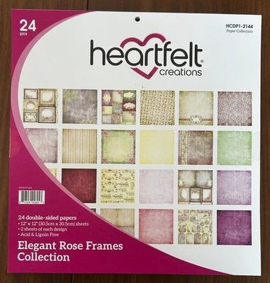 Heartfelt Creations Elegant Rose Frames Collection 24 pk 12 x 12 Paper Pad - Image 1 of 3