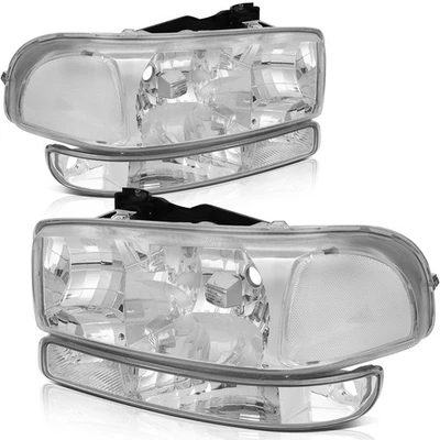 Kit para GMC Sierra 1500 2500 3500 Yukon 2005-2007 faros cromados + luz de parachoques Foto 1 de 4