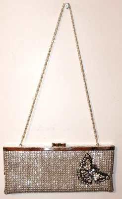 ISABELLA ADAMS NEW YORK RHINESTONES & BUTTERFLY CLUTCH PURSE - Image 1 of 4
