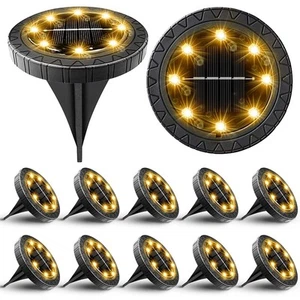 Solar Powered Ground lights 12 Pack,Waterproof LED Solar Lights Outdoor Solar... - Picture 1 of 8