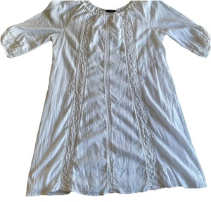 Lane Bryant Boho White 3/4 Sleeve Lined Dress Women’s 14/16 - Picture 1 of 6
