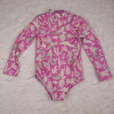 Traje de baño Boden rosa estampado sirena volantes manga larga-2-3 años Foto 1 de 3