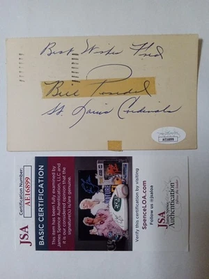 Bill Posedel Signed 3x5 Card JSA Certified Autograph 1938–46 MLB Pitcher -1 # - Image 1 of 3