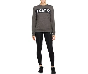 Asics Sweatshirt Womens Large Grey Crew Neck Casual Training Fitness Lightweight - Picture 1 of 21