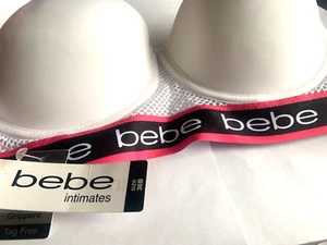 NWT BEBE Push Up Bra 36 B Padded White Black Hot Pink Removable Straps Strapless - Picture 1 of 6