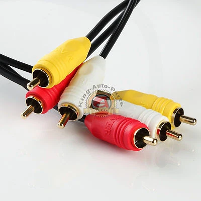 6FT 3RCA AV A/V Audio Video Gold Plated Male Cable Colored Composite VCR DVD TV - Image 1 of 3