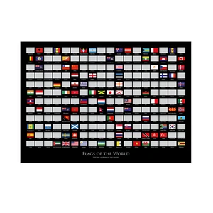 Scratch Off Flags Of The World A2 Size Poster Travel Map Gift - Black Landscape - Picture 1 of 5