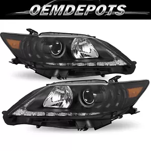 Headlights For 2013 2014 2015 Lexus ES350 ES300h Halogen Black Pairs NOT HID - Picture 1 of 9