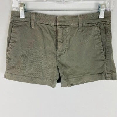 J Brand Shorts Womens Summer Casual Solid Army Brown Green Chino Shorts 24 - Image 1 of 4
