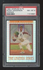 PSA 8 Rickey Henderson 1992 DONRUSS ELITE LEGENDS SERIES #D 3237/7500 LOOK GREAT