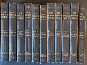 "Our Wonder World" 1926 ed. | encyclopedia COMPLETE 11 vol. | Leather-bound, VG - Picture 1 of 13