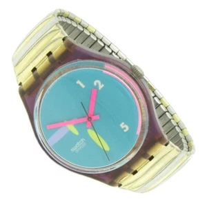 Swatch Swiss Damen Herren Armbanduhr Flex Gold SOGNO GV101 1990 Batt neu S266 - Picture 1 of 2