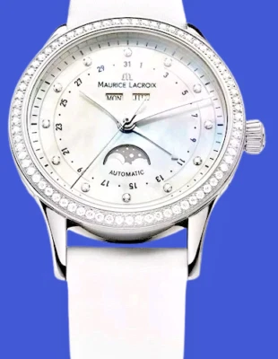 Stunning Maurice Lacroix Ladies Watch - Diamond Encrusted Moon Face Wristwatch  — 第 1/4 张图片