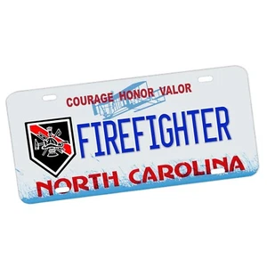 North Carolina Thin Red Line Fire Department Ranks Titles Aluminum License Plate - Picture 1 of 10