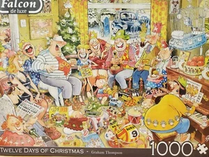 Falcon de Luxe ZWÖLF TAGE WEIHNACHTEN 1000-TEILIGES PUZZLE NEU UND FABRIKVERSIEGELT - Bild 1 von 3