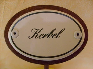 Kräuterschild Kräuterstecker Pflanzschild Emaille Emailschild Kerbel 25cm - Bild 1 von 1