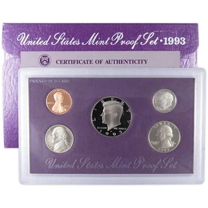 1993 Clad Proof Set U.S. Mint Original Government Packaging OGP Collectible - Picture 1 of 2