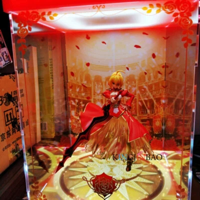 Acrylic Dustproof Led Display Cases Fit Kotobukiya FGO Fate/EXTRA Saber  - Image 1 of 4