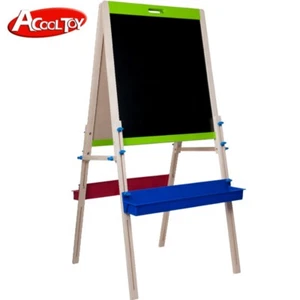 Wooden stand easel adjustable 2 sides - blackboard & magnetic whiteboard -AC7804 - Picture 1 of 3