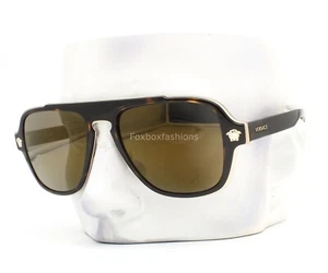 Versace VE 2199 1252/4T Sunglasses Brown Havana Gray Gold Mirror w/case - Picture 1 of 9