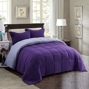 3 PCS with Shams All Season Reversible Comforter Down Alternative Comforter Set - Picture 1 of 32