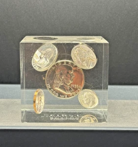 1956 Proof Coin Lucite Cube โ First National Bank of Boston Promo ๐๐ฅ - Picture 1 of 12