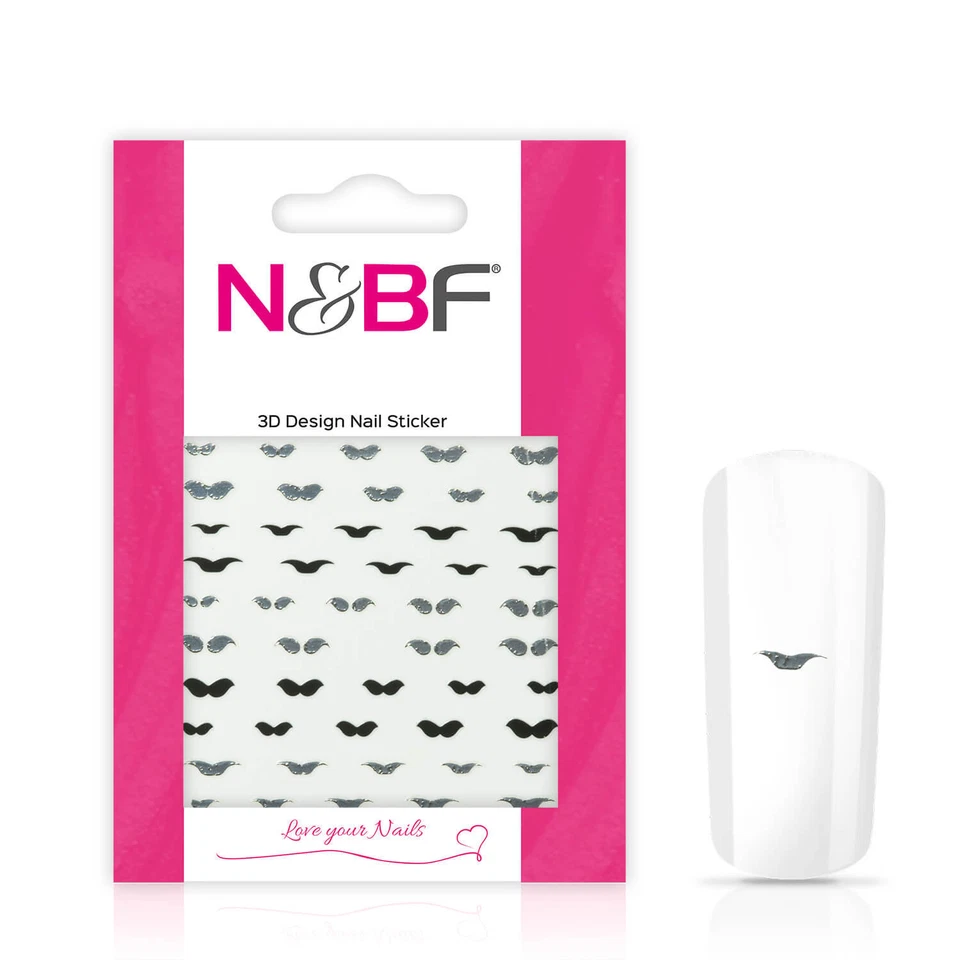 NAILS & BEAUTY FACTORY Nagel Sticker Fancy | Design Aufkleber Nails Bart 3D Schnäuzer Mustache Nailart