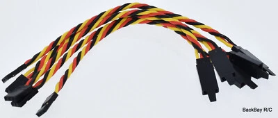(5) 15CM Twisted 20awg Servo Extension Leads JR / Hitec w/ Built In Safety Clips - Image 1 of 3
