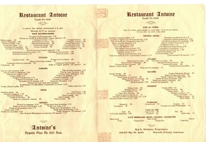 ANTOINES 1940 Centennial Menu New Orleans Louisiana 1940 french language - Picture 1 of 1