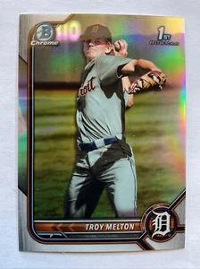 2022 Bowman Chrome Draft Refractor TROY MELTON 1st Bowman RC TIGERS #BDC-118 - Picture 1 of 2