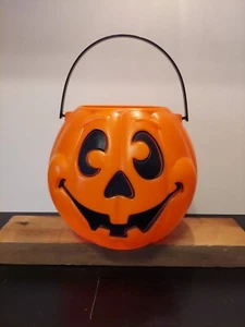 Cubo de calabaza truco o trato vintage de Halloween Blowmold 1997 - Imagen 1 de 5