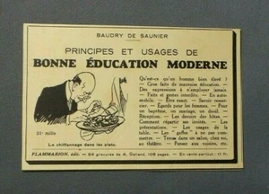 PUBLICITE ANCIENE ADVERT CLIPPING 28419 ECOLE BAUDRY DE SAUNIER BONNE EDUCATION - Imagen 1 de 1